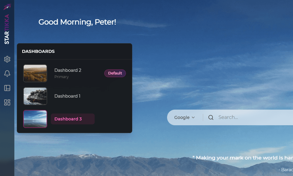 screenshot of a complete dashboard