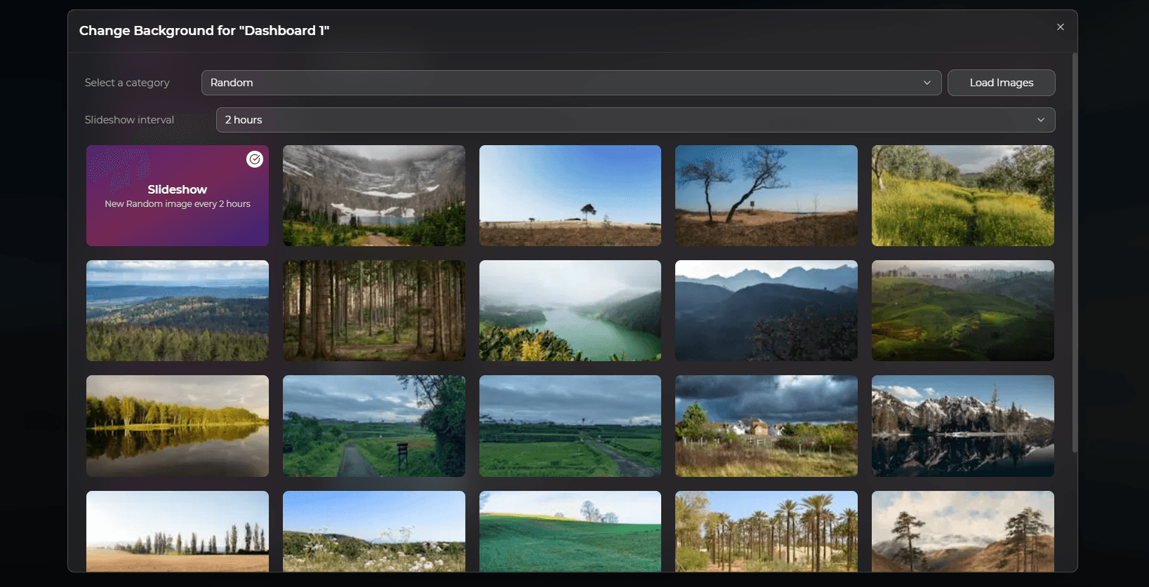 screenshot of a complete dashboard