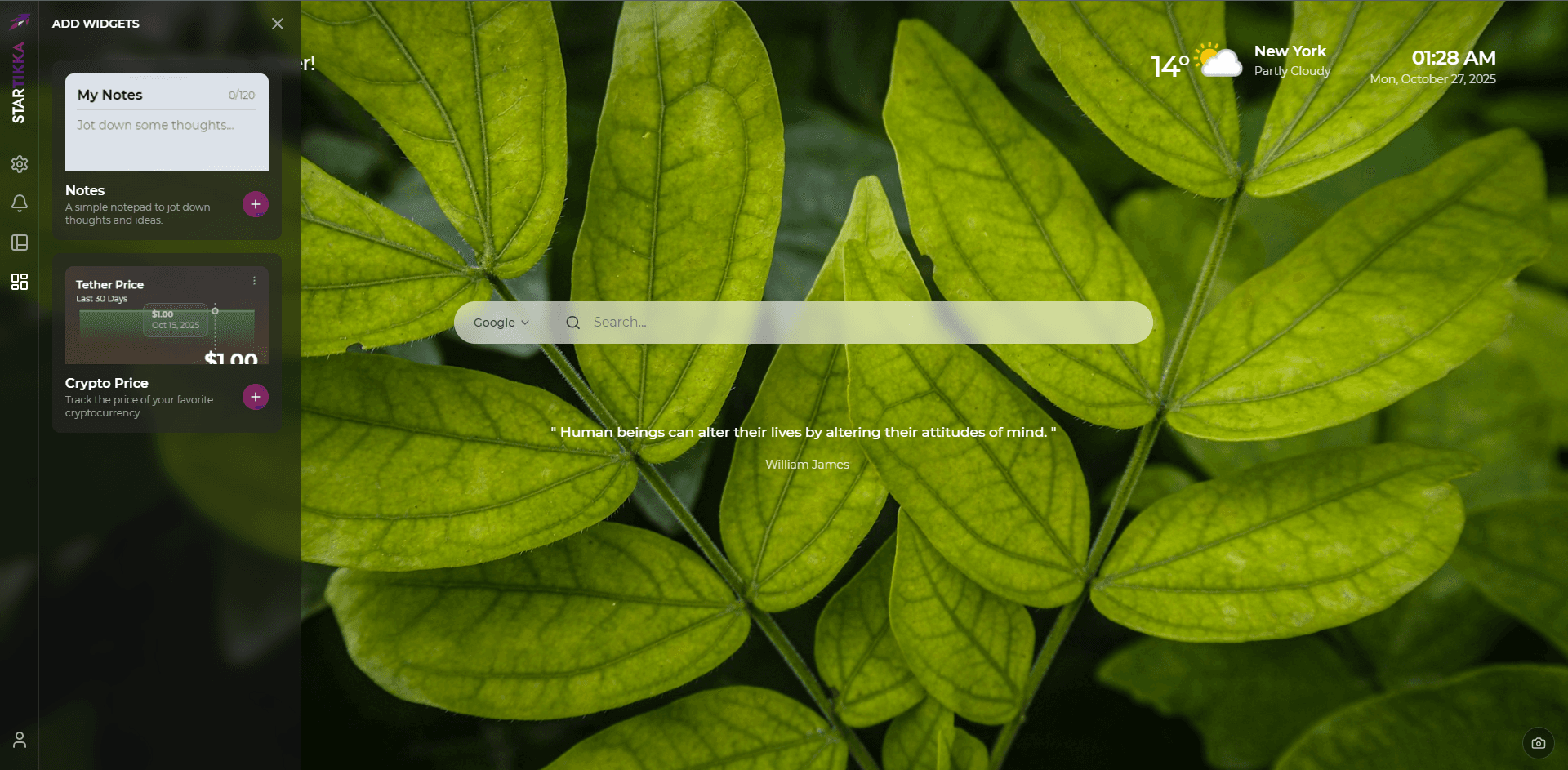 screenshot of a complete dashboard