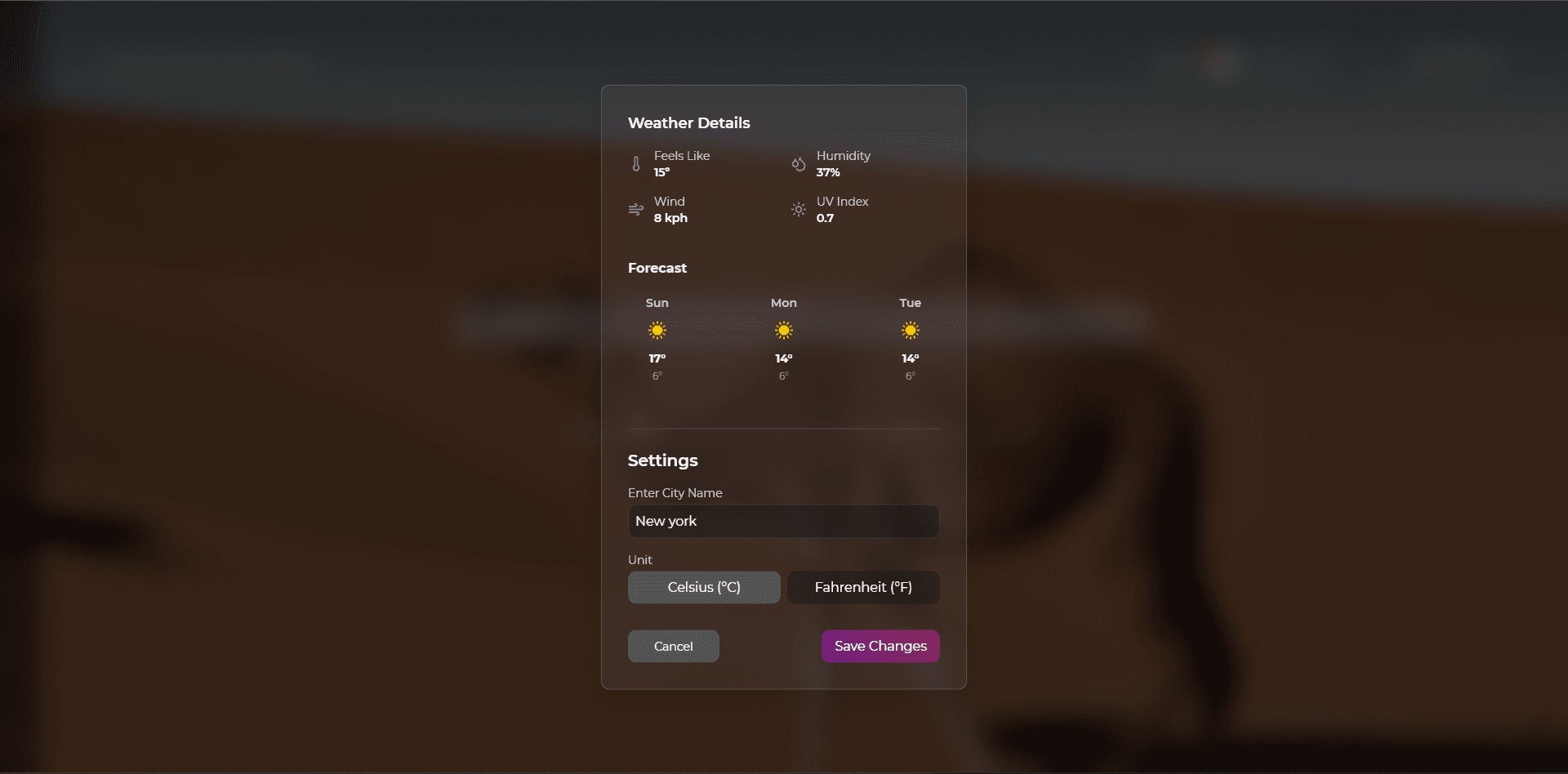 screenshot of a complete dashboard